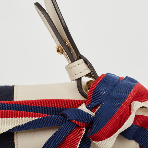 GUCCI Off White Leather Small Web Sylvie Shoulder Bag - Picture 7 of 8